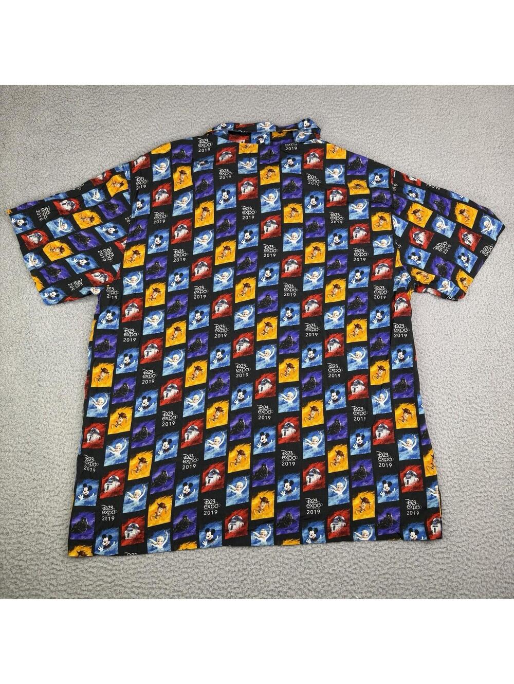 Disney D23 Expo 2019 Hawaiian Shirt XL Mickey Star Wars Pixar - Picture 3 of 11